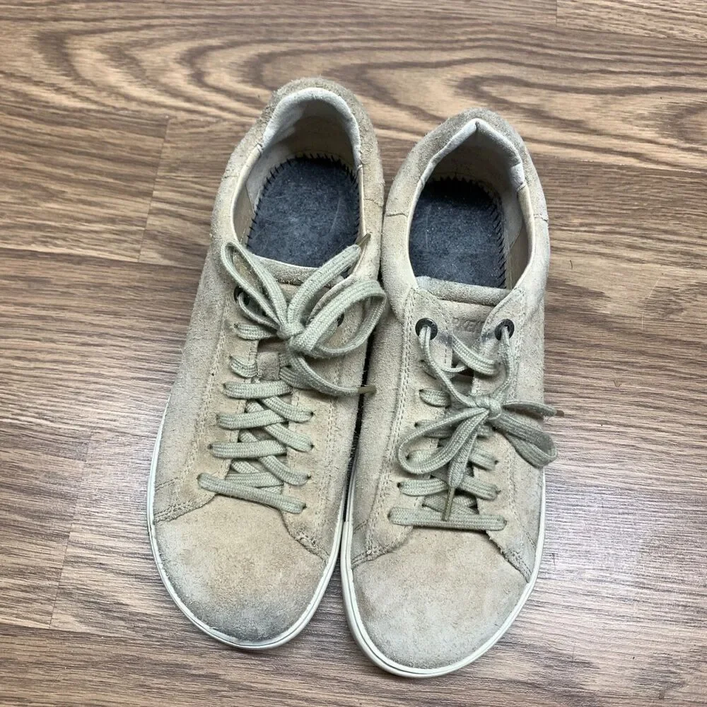 Birkenstock‎ Womens BEND LOW Beige Suede Leather Comfort Sneakers 40